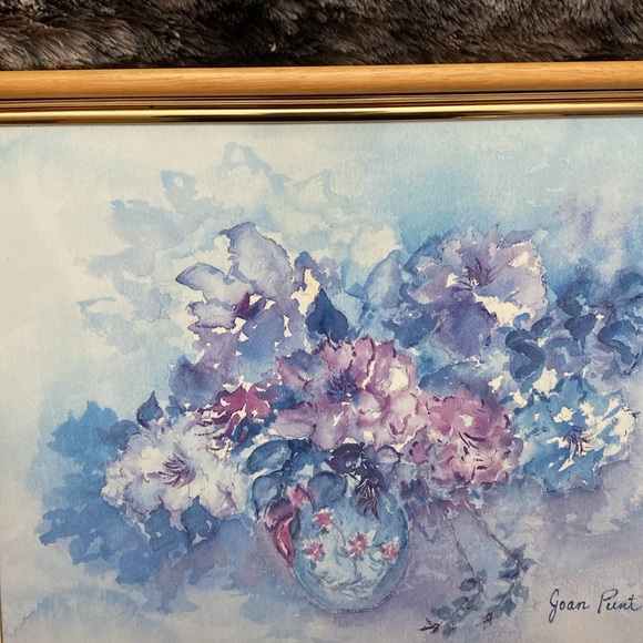 Floral Watercolor Art in Wooden Serving Tray made in Vancouver - Picture 5 of 16
